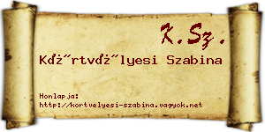Körtvélyesi Szabina névjegykártya