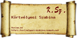Körtvélyesi Szabina névjegykártya